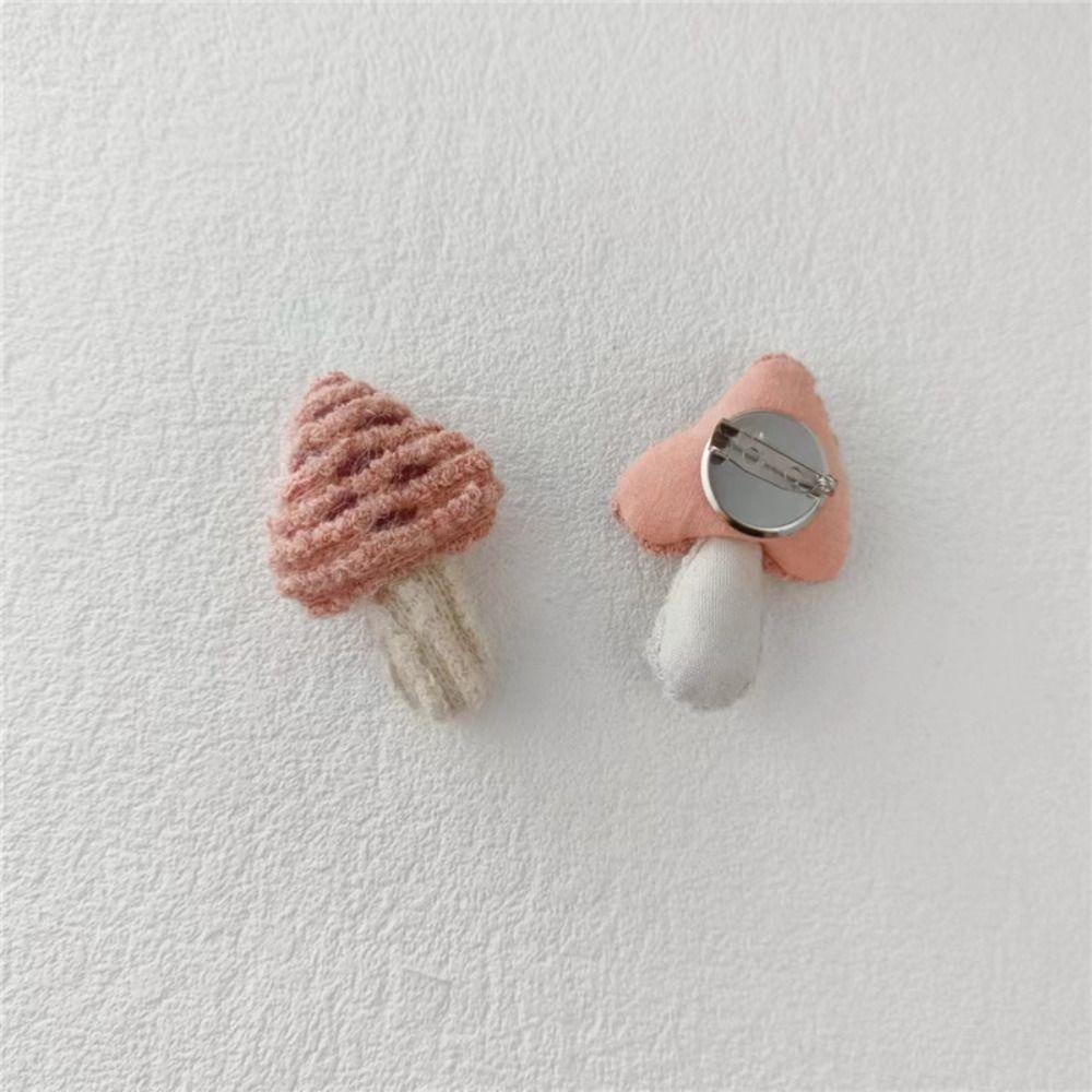 1 Pair Fabric Fabric Mushroom Pin Handmade Handcrafted Pin Premium Woodland Brooch Bag Accessory