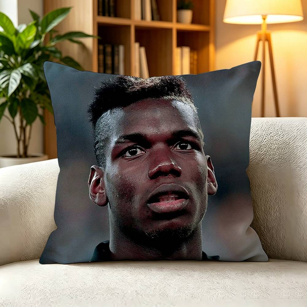 PPaul Pogba Football Midfielder Sports Square DoubleSided printed Pillow Case Bedroom Bedside Pillow Sofa Cushion Cover