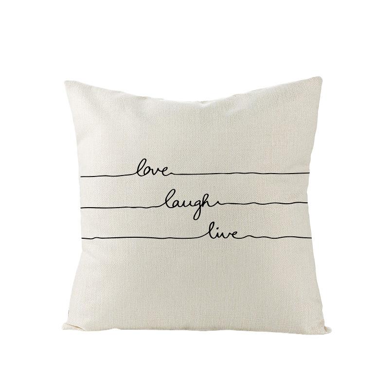 Home Furnishings Nordic Polyester Cushion Cover Black Letter Digital Print Cushion Cover Cushion Cover