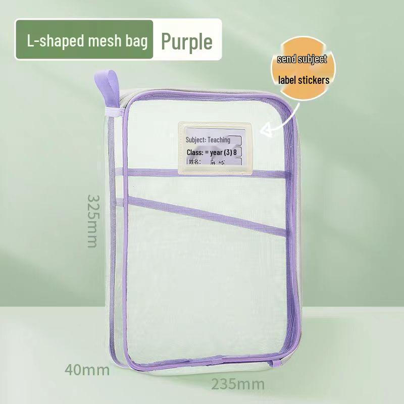 Mesh Portable Tote Bag for Books and Exams - Handheld and Classified Storage