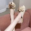 2024  Women's Shoes Closed Toe Women's Slippers Autumn Soft-soled Flower Mixed Color Flat-soled Casual and Comfortable Slippers