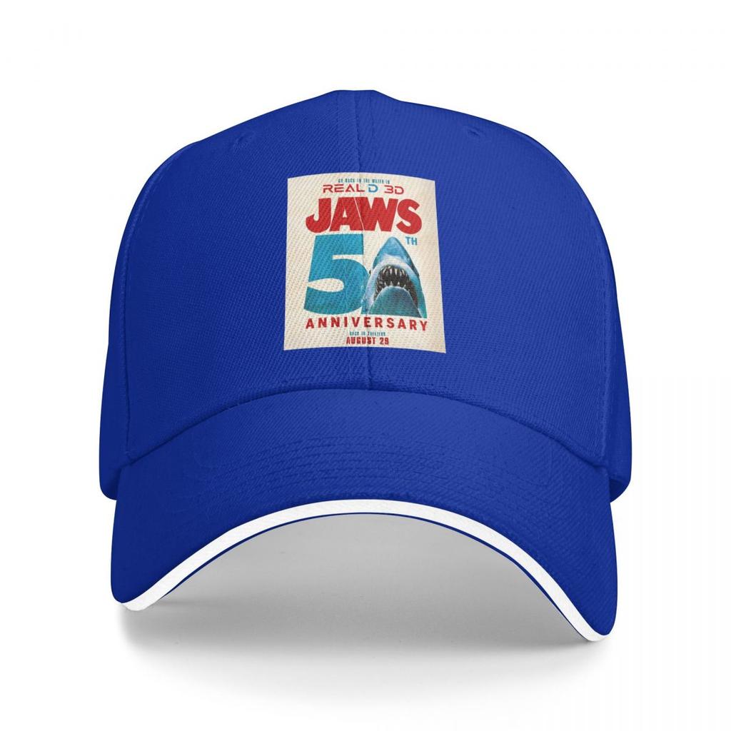 Unisex Baseball Hats Jaws 50th Anniversary Logo Movie Outdoor Streetwear Summer Sports Baseball Caps Hip Hop Cap Casquette Hats
