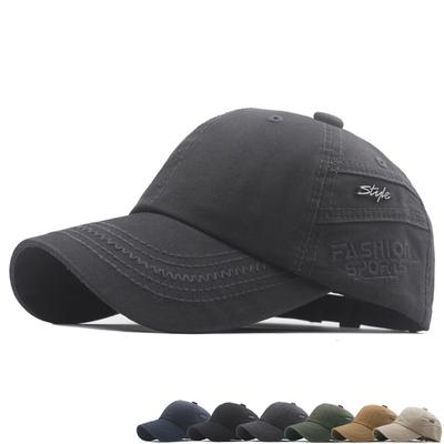 Summer Baseball Cap Cotton Men's Embroidered Big Head Cap Outdoor Sports Sunscreen Hat