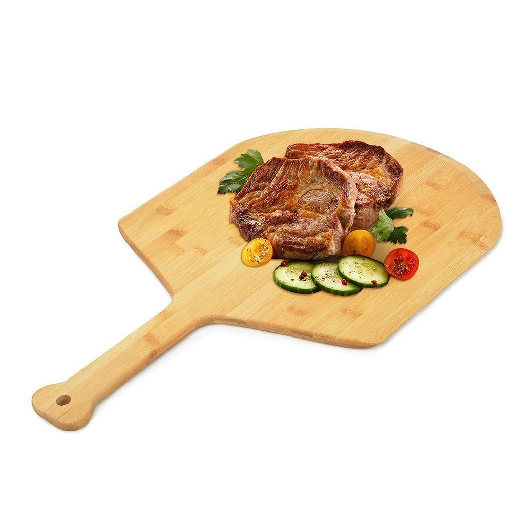 Smooth Long Handle Wooden Pizza Paddle Nonstick Bamboo Pizza Cutting Board Pizza Peel  Baking Tool