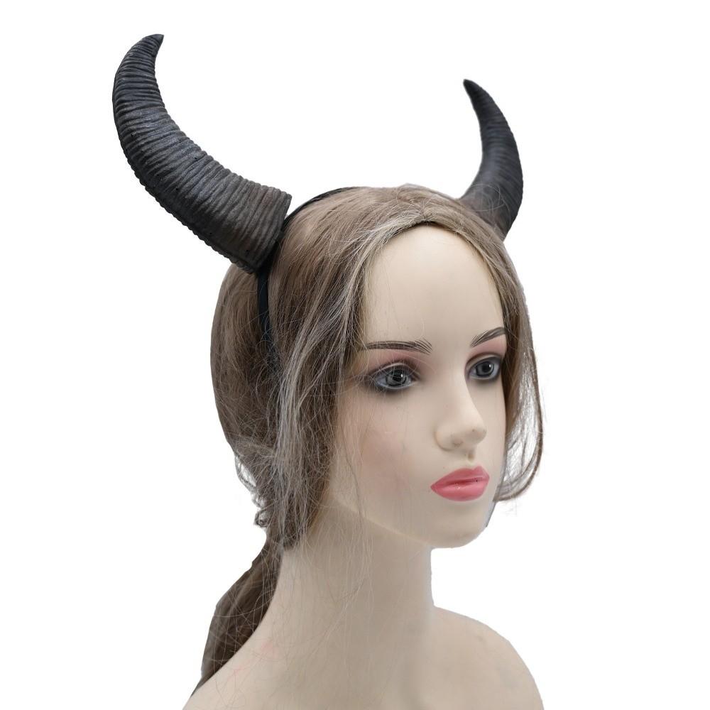 Cosplay Halloween Devil Headband Reusable Cow Horn Hair Hoop Decorative Headdress Carnival Party