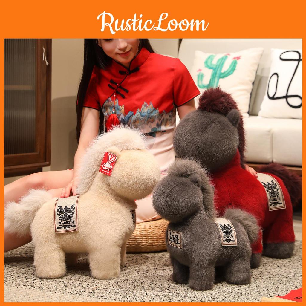 And Creative Grey Red Horse Plush Doll Children Toy For Gift Decoration And