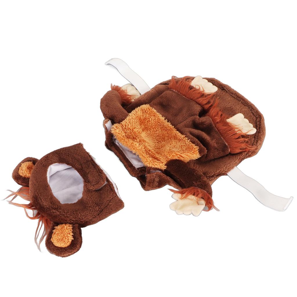 Pet Holiday Costume Funny Monkey Cosplay Dog Clothes Soft Breathable Plush Cat Outfit with Cute