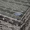 PE Rattan Garden Coffee Table, with Glass Table Top - Grey