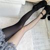 Stilvolle Samt- und Netzstrumpfhosen mit Farbblock-Design, elastisches Nylonmaterial, Strumpfhosen für modebewusste Outfits