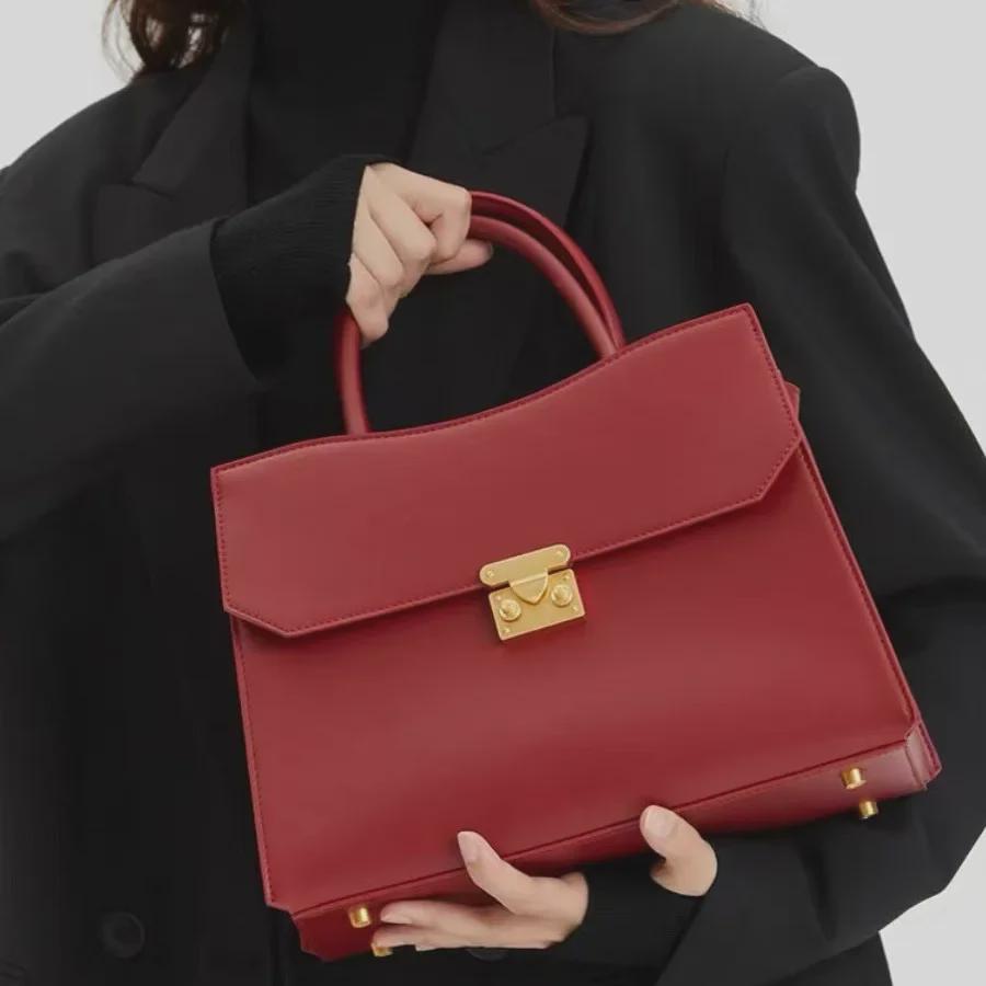 High-Quality Large Red Bridal Shoulder Bag 2024