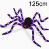 Halloween Riesige Leuchtende Flauschige Schwarze Spinne Lila LED Batteriebetrieben 8 Modi Spinnenlichter Für Innen Außen Veranda Dekor
