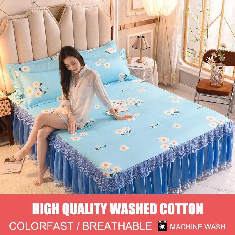 Cool Bed Skirt Lace Bedspread Princess Style Bedding Sets with Pillowcases Beautiful Bed Spreads Queen King Size Beddings