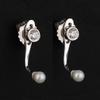 Pearl & Cubic Zirconia Earrings 925 Sterling Silver Jewelry Gift