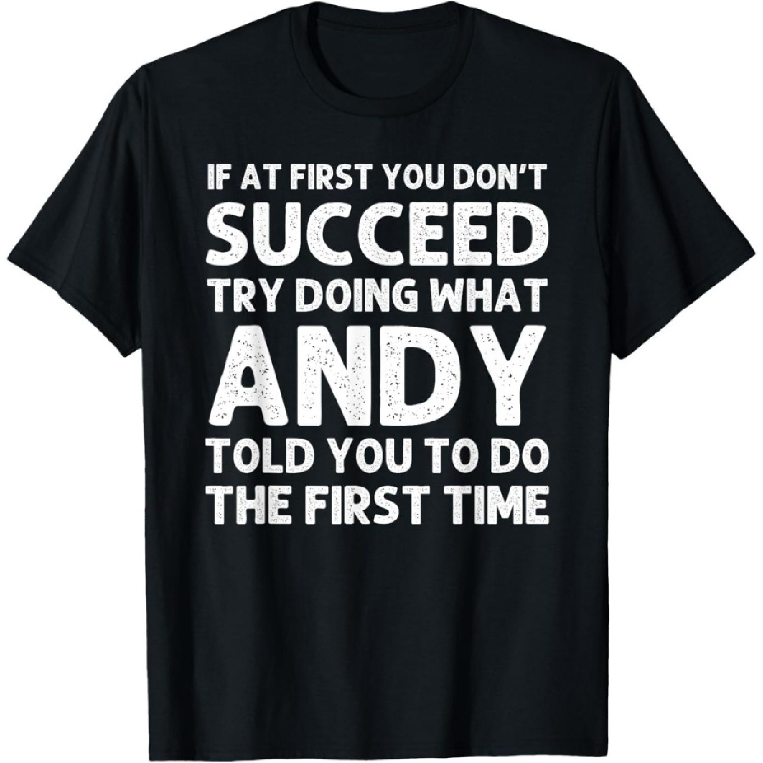 ANDY Gift Name Personalized Birthday Funny Christmas Joke T-Shirt S чёрный