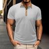 Men's Short Sleeved Shirt Men's 4-button T-shirt Casual Top