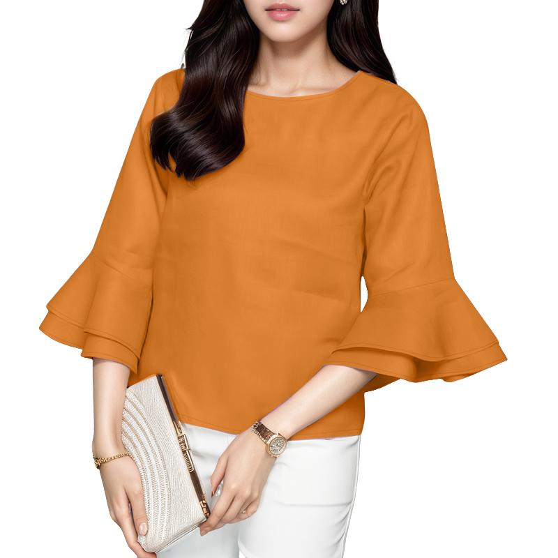 

ZANZEA Women Casual Round Neck Flare Sleeve Loose Blouse L