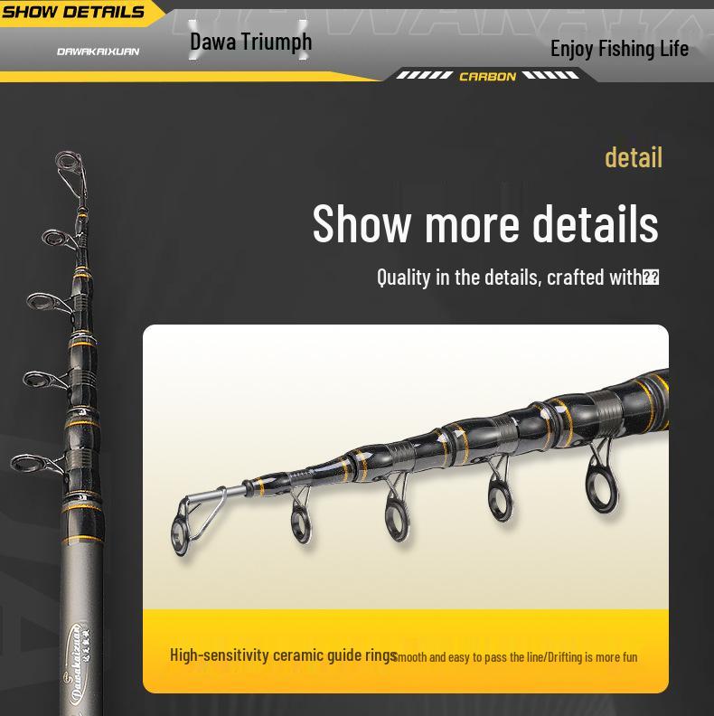Ultra-Light, Ultra-Hard Long-Distance Casting Rod Set for Silver and Bighead Carp