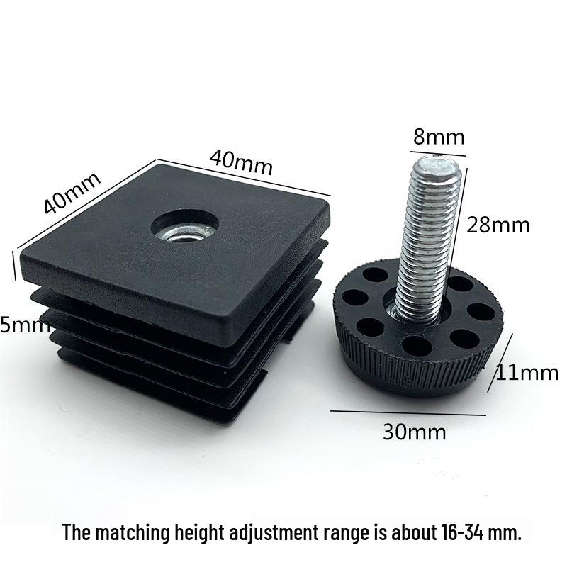 M8 Adjustable Table Leg Foot Pad with Height Adjustment Screw