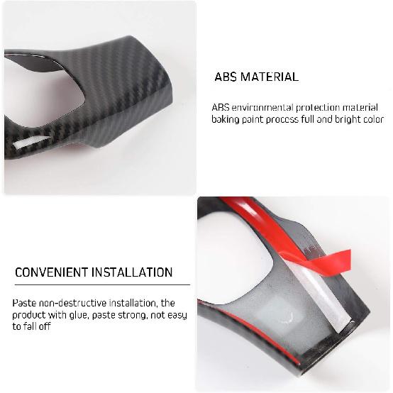 JeCar Gear Shift Knob Cover Trim for Jeep Cherokee 2014-2018 Carbon Fiber Interior Accessories