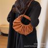 Niche design hand-held pleated small bag women's 2025 new popular retro shoulder messenger bag