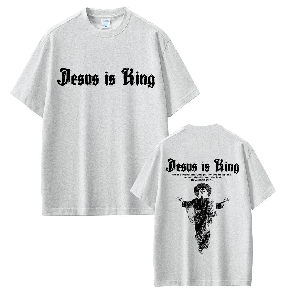 Jesus Is King Graphic T-shirt Christian Religious Short Sleeve T-shirts Summer Men Women Fashion Gothic Rock T Shirt Streetwear