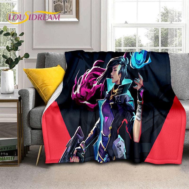 Cartoon Game VALORANT Gamer 3D Blanket,Soft Throw Blanket for Home Bedroom Bed Sofa Picnic Travel Office Rest Cover Blanket Kids