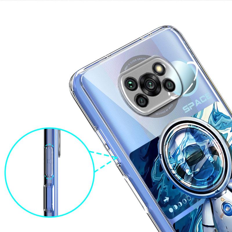Clear Case For Xiaomi Mi Poco X3 NFC M3 Pro F3 F1 11 Lite 12 Redmi Note 10 9S 8 7 9 Soft Phone Cover Mechanical Astronaut Space