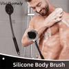 Long Handle Silicone Body Brush Soft Bristles Double-Sided Bath Back Scrubber Massage Non-Slip Grip Body Cleansing Tool