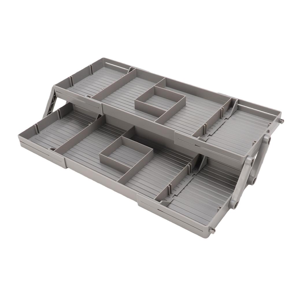 2 Tier Jewelry Drawer Organizer Adjustable Dividers Storage Box for Makeup Cosmetic Jewelry