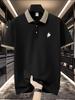 Mens Contrast Collar Short Sleeve Polo Shirt, Casual Outdoor Hiking Tops, Regular Fit for Trail Walk Outdoor Stroll Commute Leisure Wear