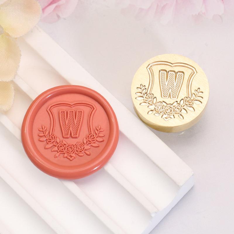 26 English Letters Datura Flower Pattern Wax Stamp Seal Envelope Sealin Greeting Card Gifts Wedding Invitation Decoration 20mm