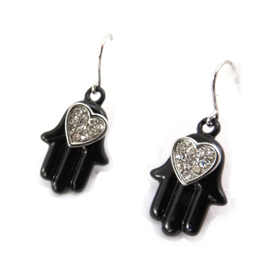 Les Trésors De Lily [J7714] - Designer-Ohrringe 'Fatma' schwarz weiß