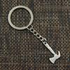 Fashion 30mm Key Ring Metal Key Chain Keychain Jewelry Antique Silver Color Plated Fire Axe Ax 26x15mm Pendant