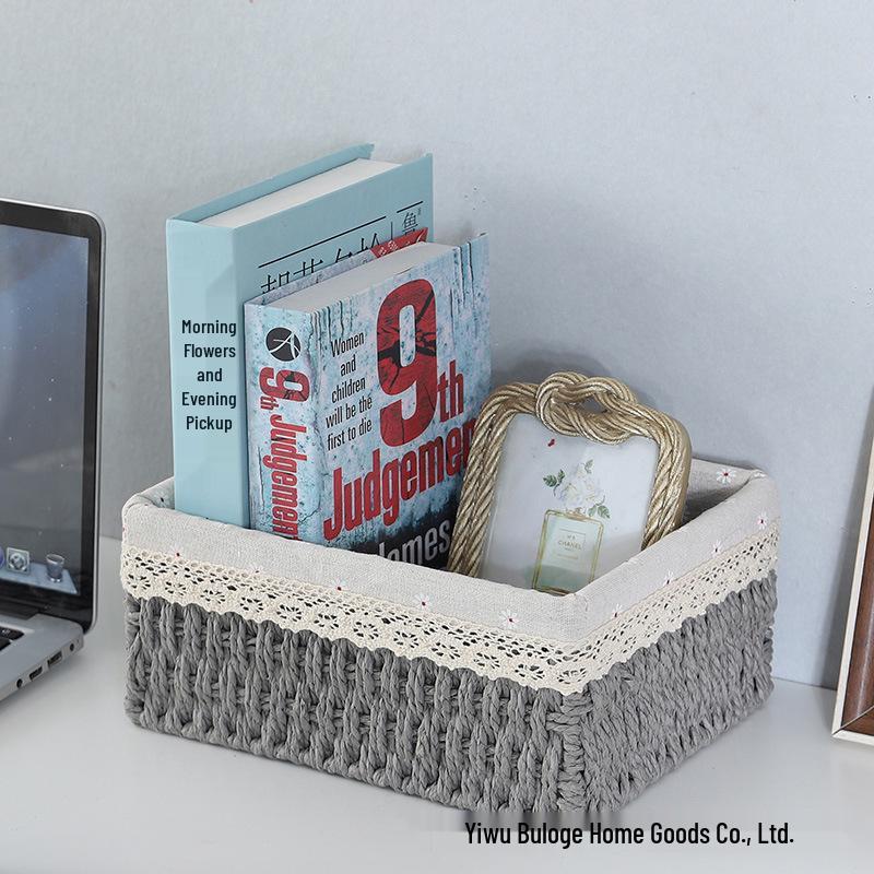 Rattan Woven Storage Basket for Cosmetics, Keys, Snacks, and Coffee Table Clutter - Perfect for Living Room or Entryway.