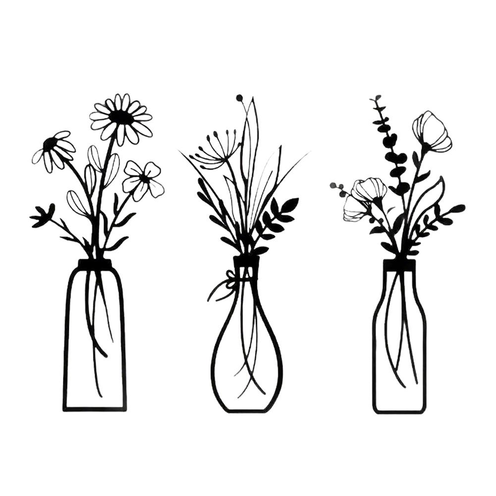 Plant Leaves Iron Art Hanging Decor Minimalist Flower Wall Pendant Handmade Iron Art Hanging Art for Home Metal Wall Decor