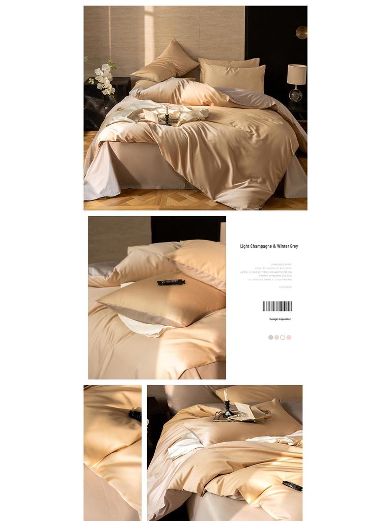 Xinjiang Long-Staple Cotton Solid Color 4-Piece Bedding Set