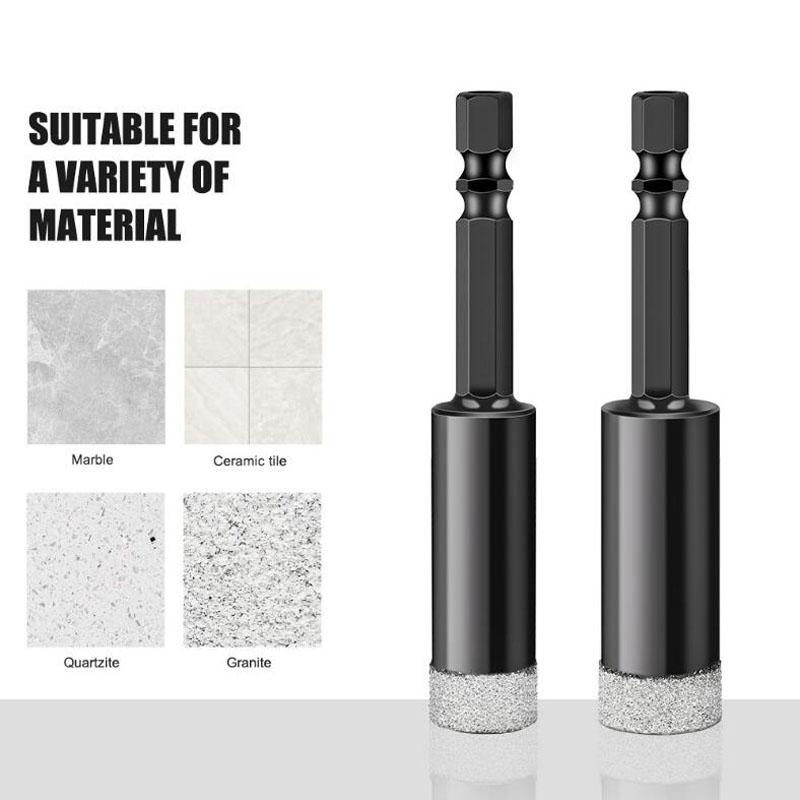 Burghiu diamantat cu coadă hexagonală, biți de găurit brazați în vid uscat, seturi de biți de găurit cu miez, polizor unghiular diamantat, tăietor de faianță, instrumente de ferăstrău cu găuri