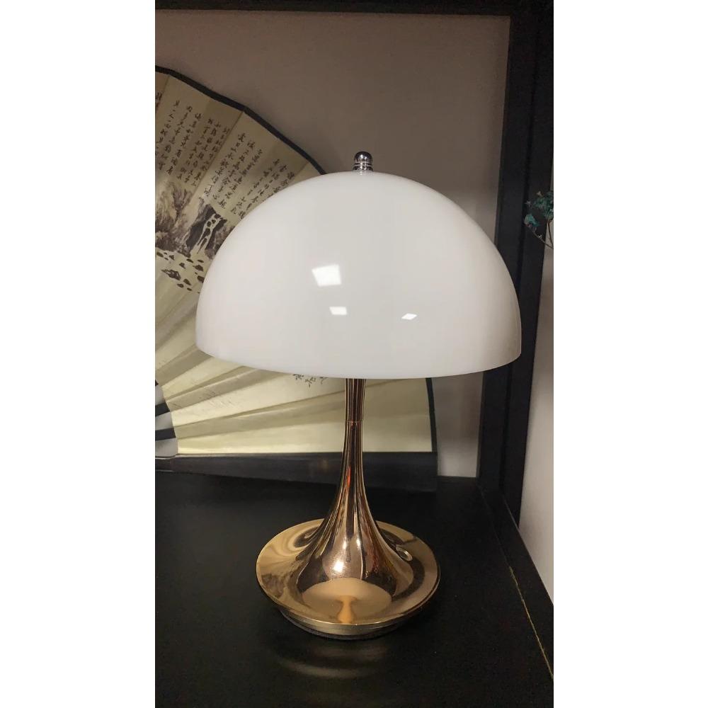 Lampă de masă mică, nordică, retro, de lux daneză, lampă de noptieră pentru dormitor, reîncărcabilă, decorare pentru studiu, lampă de atmosferă pentru sufragerie Mushr