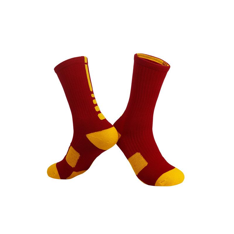 Professional Basketball Socks Non-Slip Elite High-Top Towel Bottom Actual Combat Sports Socks Breathable Medium Tube Training Socks