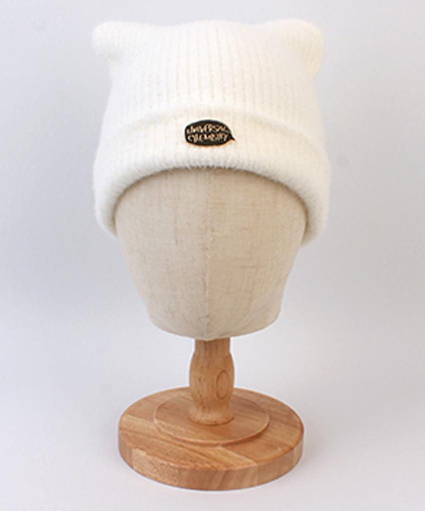 Yunibeosyeolkemiseuteuli Cat Soft Fur Ivory Beanie Cat Beanie