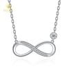 M-JAJA Moissanite Necklace Möbius Infinite Loop Pendant Necklace for Women 925 Silver Gold Plated Fine Jewelry Gift