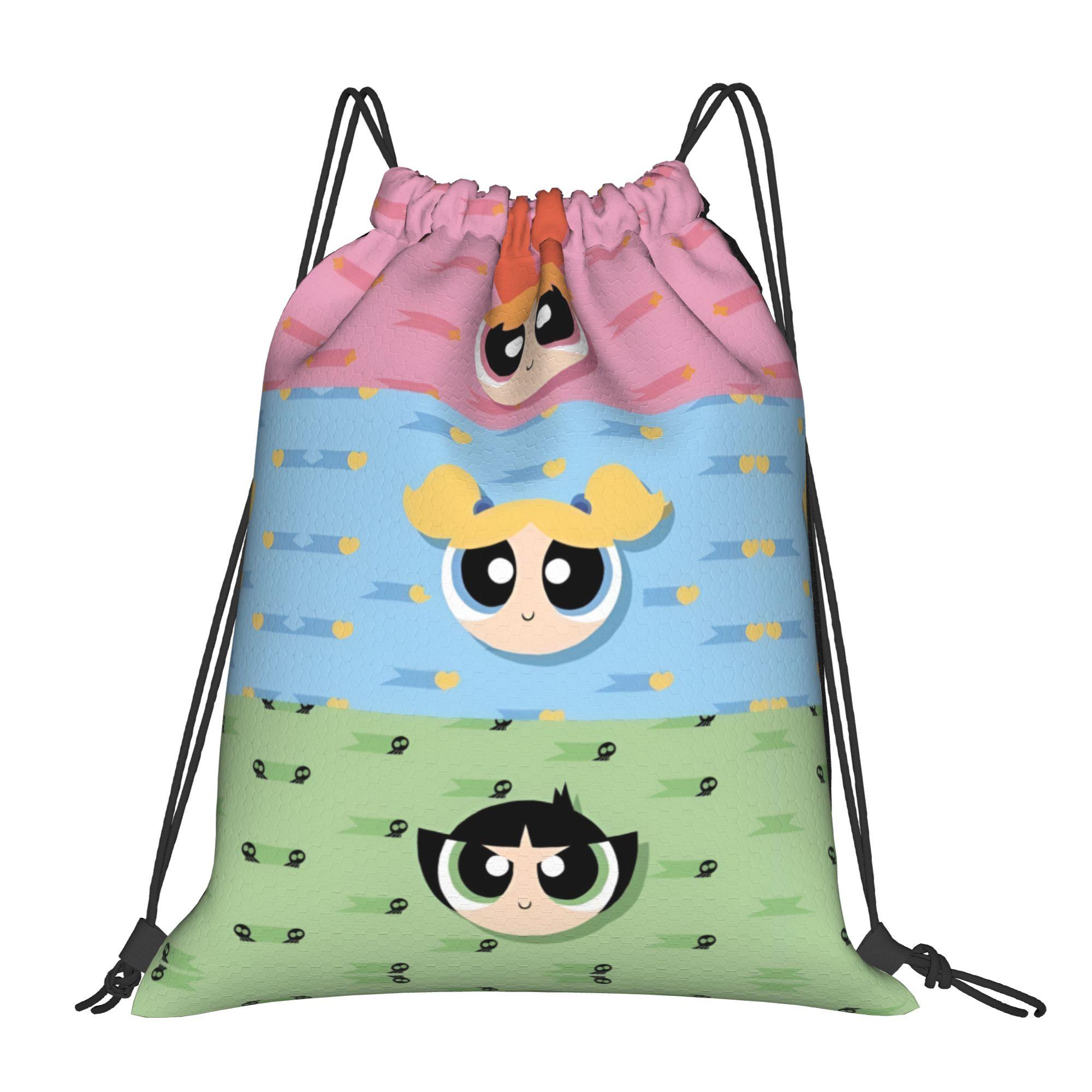 Custom Poweres Anime Puffes Trekkoord Rugzakken Mannen Vrouwen Lichtgewicht Boterbloem Bloesem Konijn Sportschool Sport Zakrugzak Zakken One Size