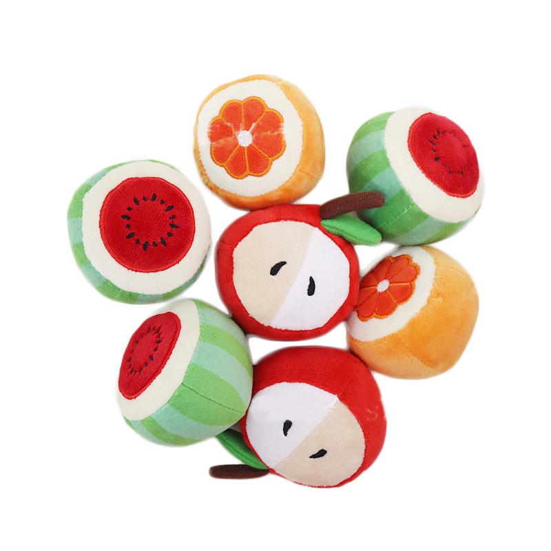 2026 Fruit Dog Toys Squeaker Plush Chew Toy for Small Dogs Training Perros Soft Squeeze Sound Cute Banana Watermelon Pet Accessories