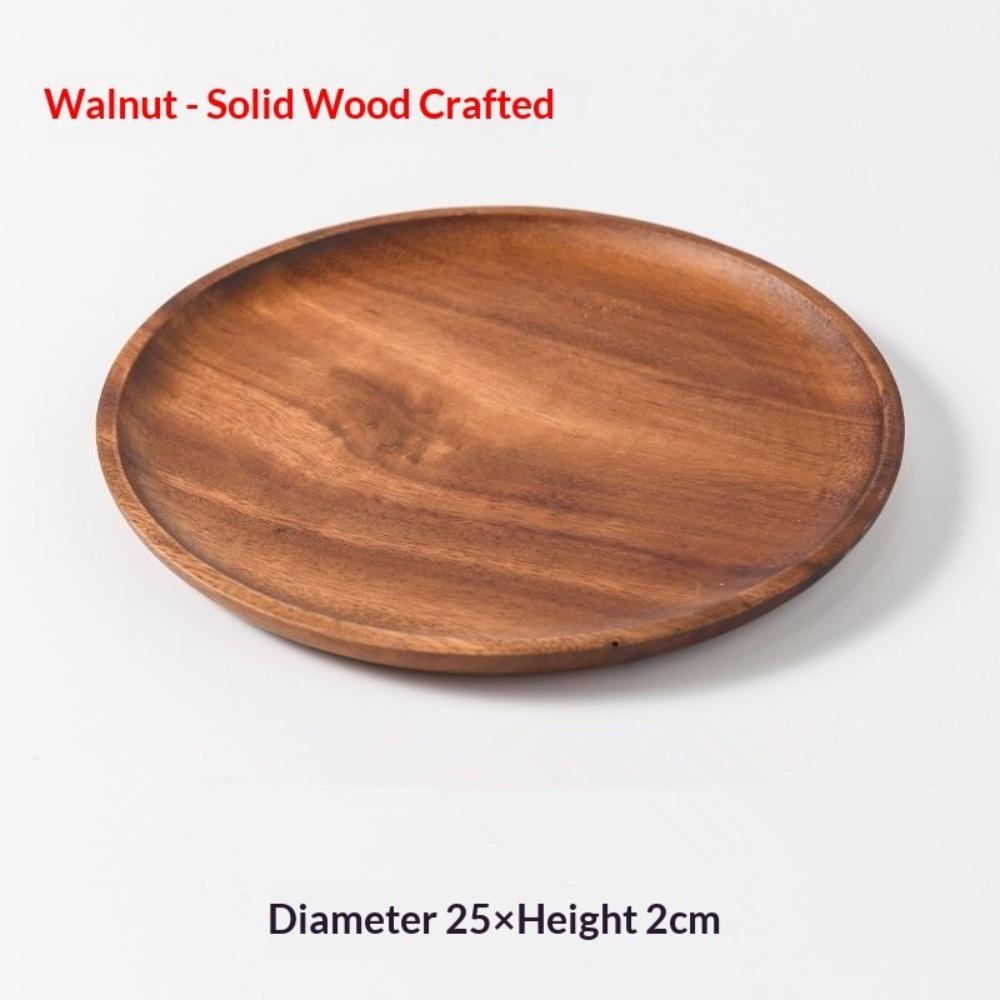 South American Walnut Melon Seeds Plate Japanese Solid Wood Snacks Fruit Dessert Tray Creative Acacia Wood Dessert Plate