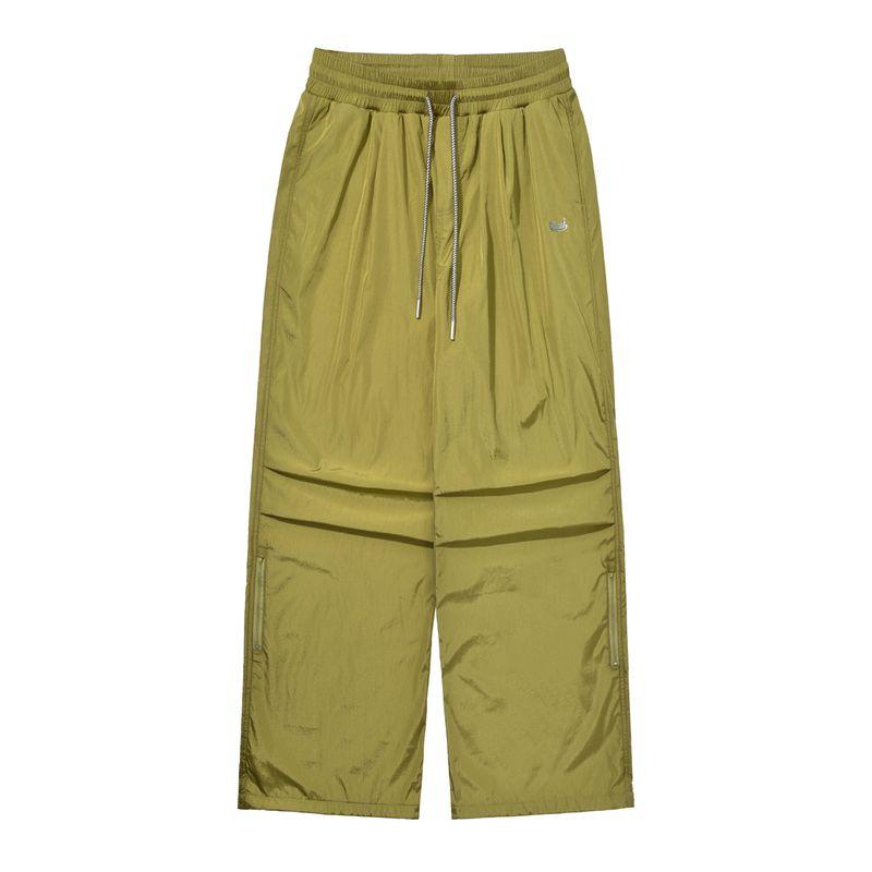 

DSU Quick-Drying Umbrella Pants Women 2025 Spring New Hiking Climbing Trousers Loose Glossy Side Zipper Casual Pants Mustard yellow XL