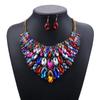 Modny Diamentowy Kolorowy Naszyjnik Kolczyki Zestaw, Akcesoria
