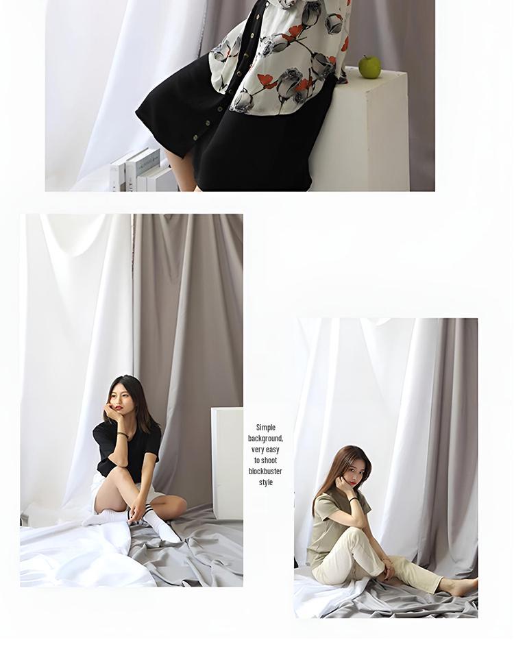 Tela de Fondo Fotográfico Gruesa en Blanco y Negro para Estudio y Sesiones de Retrato