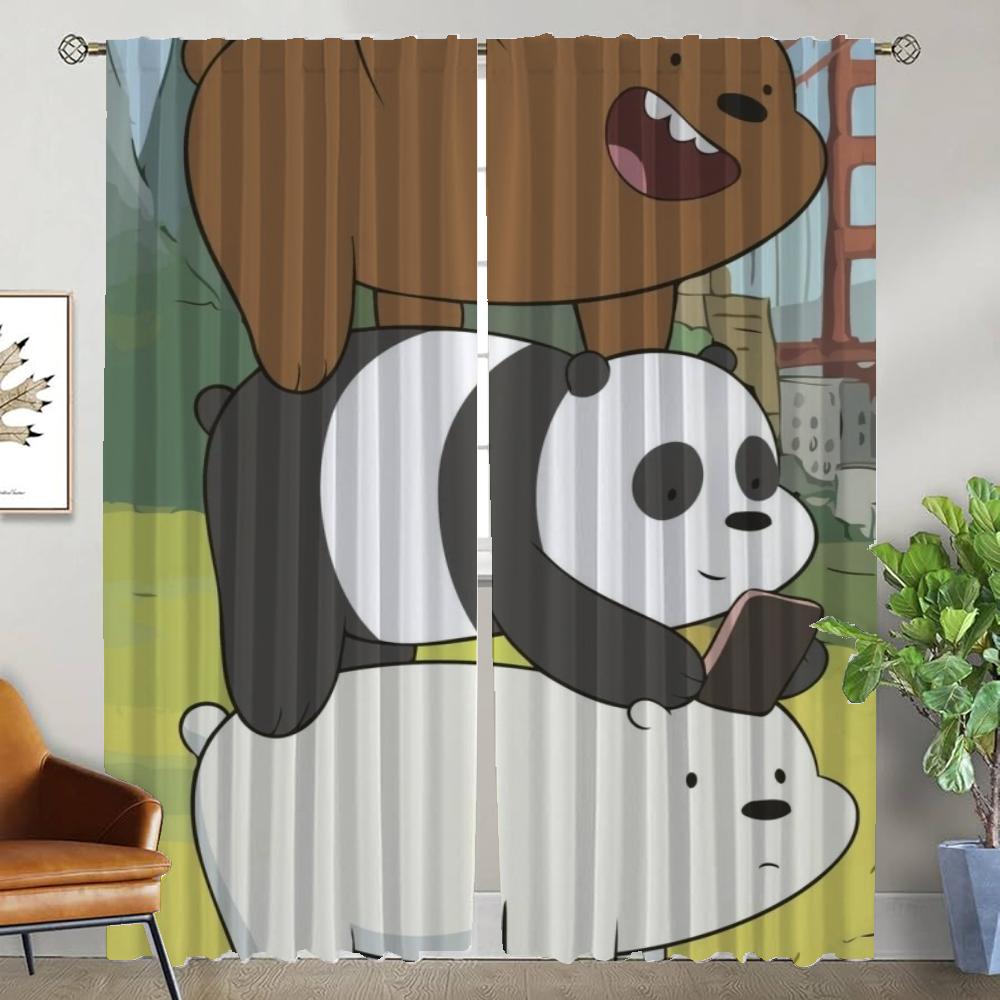 Curtains for Living Room Curtain for Room 2 Panel We Bare Bears Halloween Decoration Shades Partition Home Interior Curtains