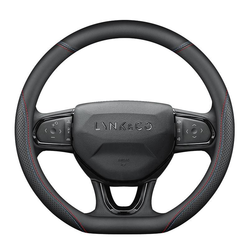 All-Season Genuine Leather Steering Wheel Cover for Lynk&Co 01 and 02/03 PHEV