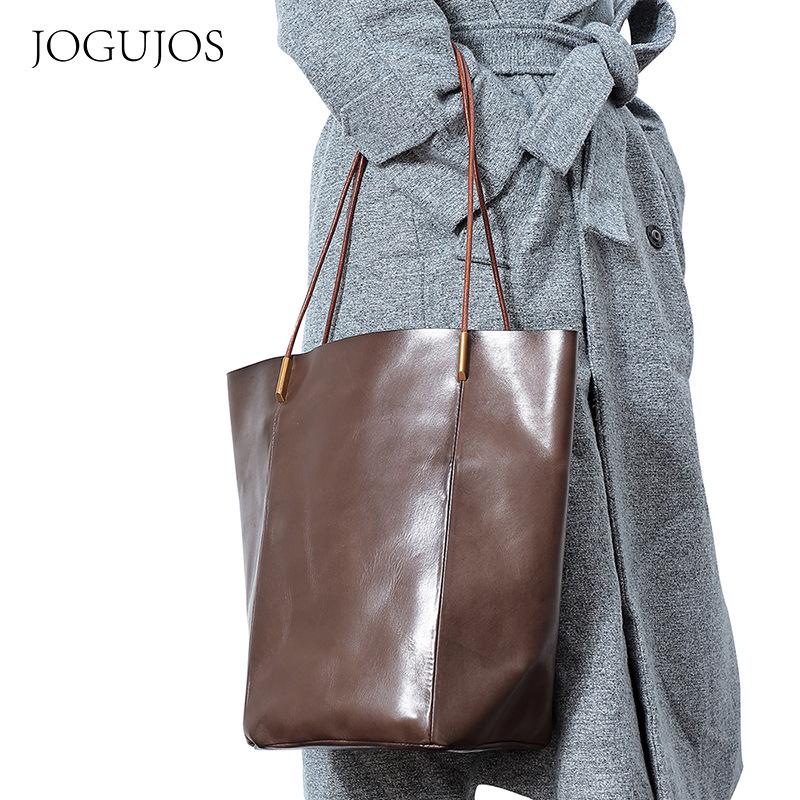 JOGUJOS Women's Genuine Leather Tote & Crossbody Bag - Large Capacity, Versatile, Casual Handbag